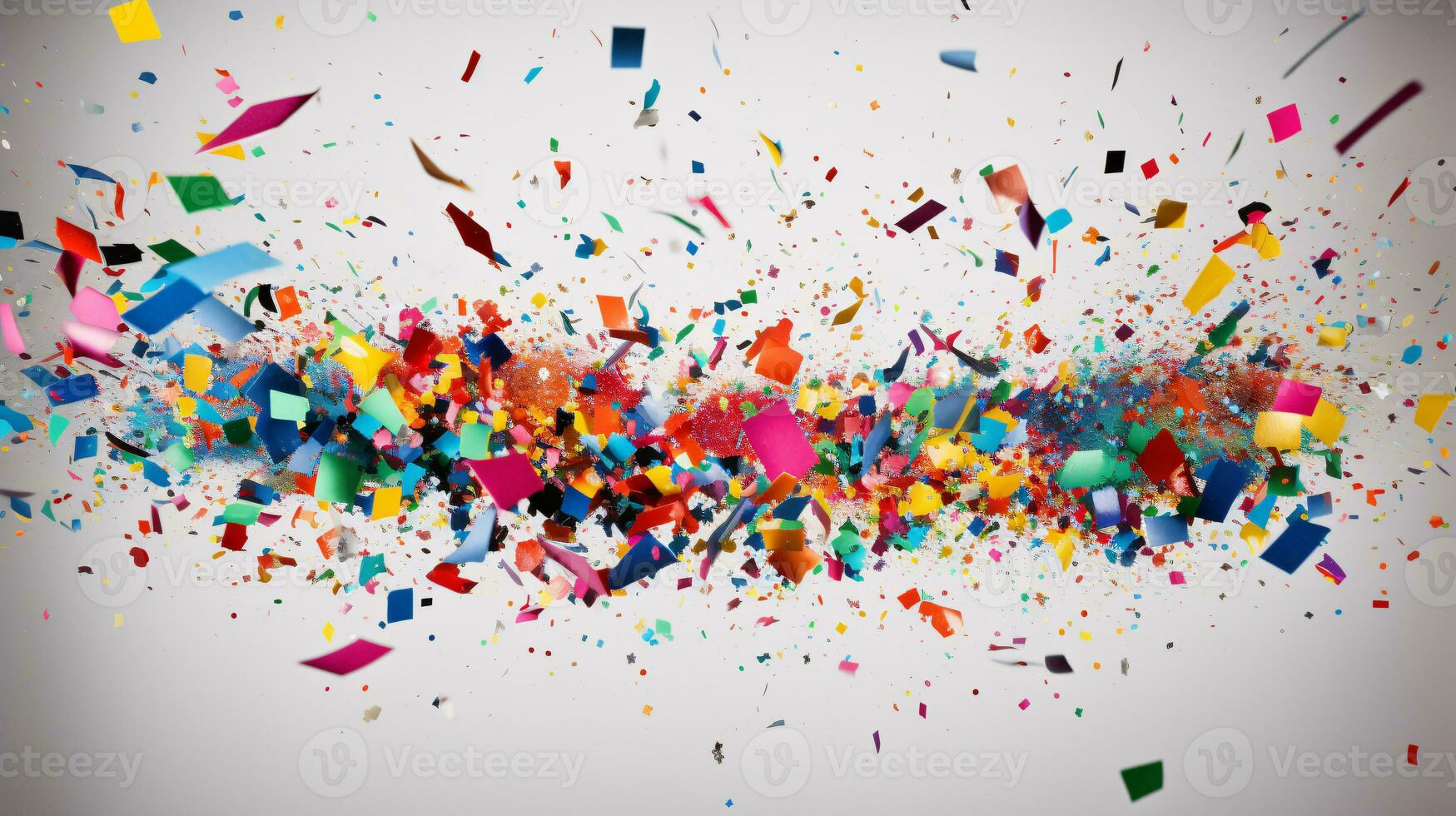 AI generated Exploding colored confetti burst for new years and celebration photo