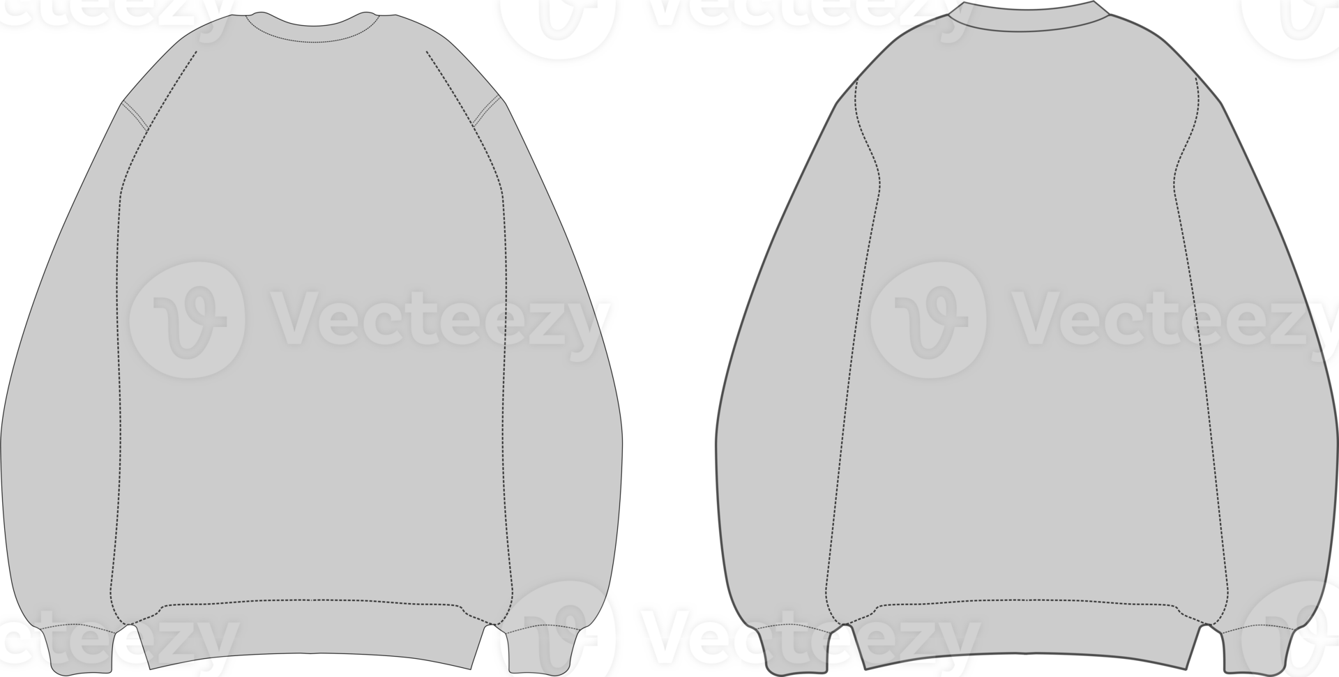 överdimensionerad crewneck Tröja platt png
