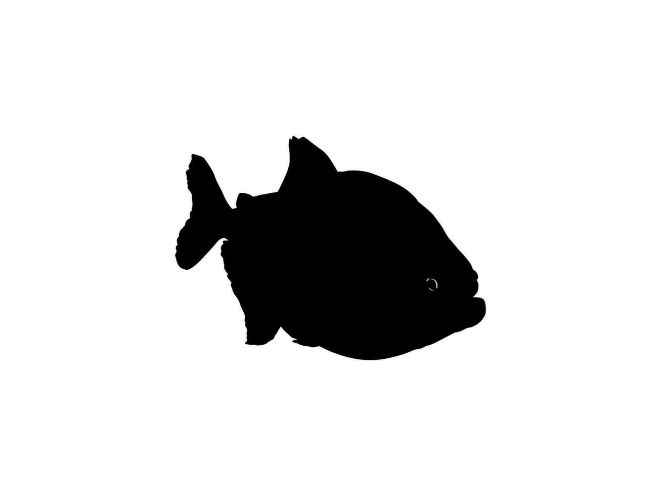 Piranha Fish Silhouette, can use for Logo Gram, Website, Art Illustration, Pictogram, Icon or Graphic Design Element. Vector Illustration