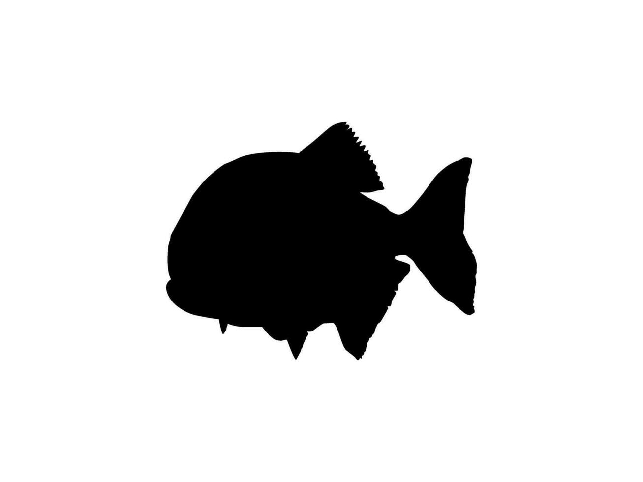 Piranha Fish Silhouette, can use for Logo Gram, Website, Art Illustration, Pictogram, Icon or Graphic Design Element. Vector Illustration