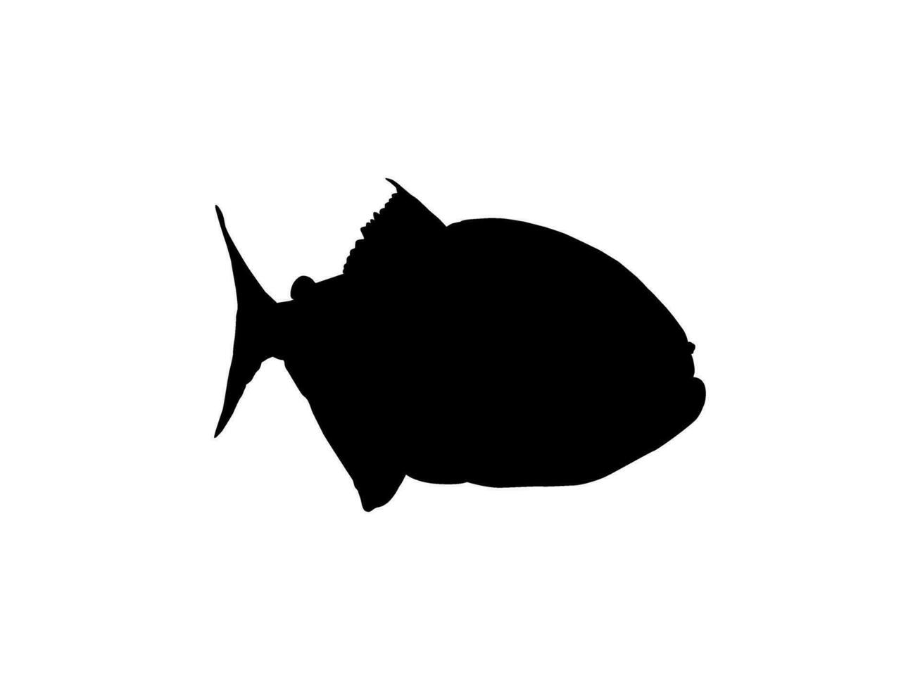 Piranha Fish Silhouette, can use for Logo Gram, Website, Art Illustration, Pictogram, Icon or Graphic Design Element. Vector Illustration