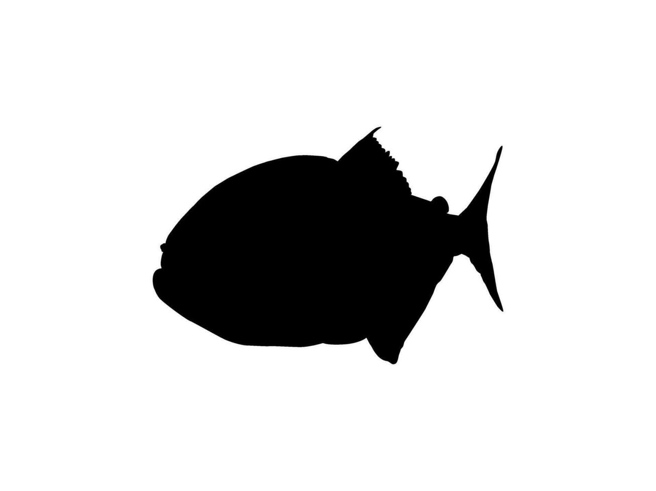 Piranha Fish Silhouette, can use for Logo Gram, Website, Art Illustration, Pictogram, Icon or Graphic Design Element. Vector Illustration