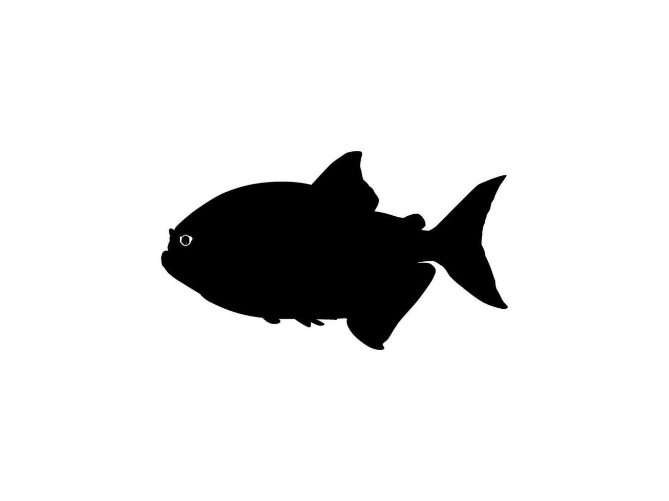 Piranha Fish Silhouette, can use for Logo Gram, Website, Art Illustration, Pictogram, Icon or Graphic Design Element. Vector Illustration