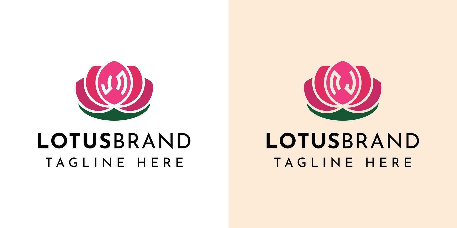 Letter JN and NJ Lotus Logo Set, suitable for business related to lotus flowers with JN or NJ initials. vector