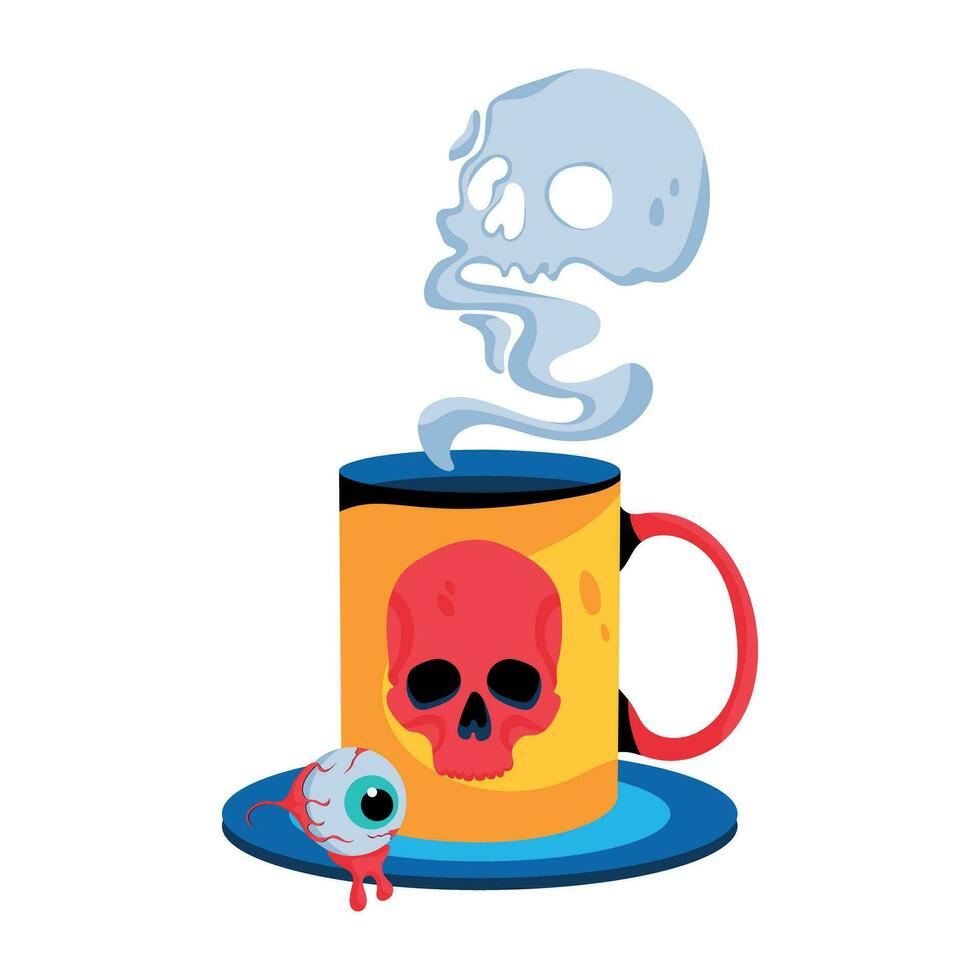 Trendy Scary Coffee vector
