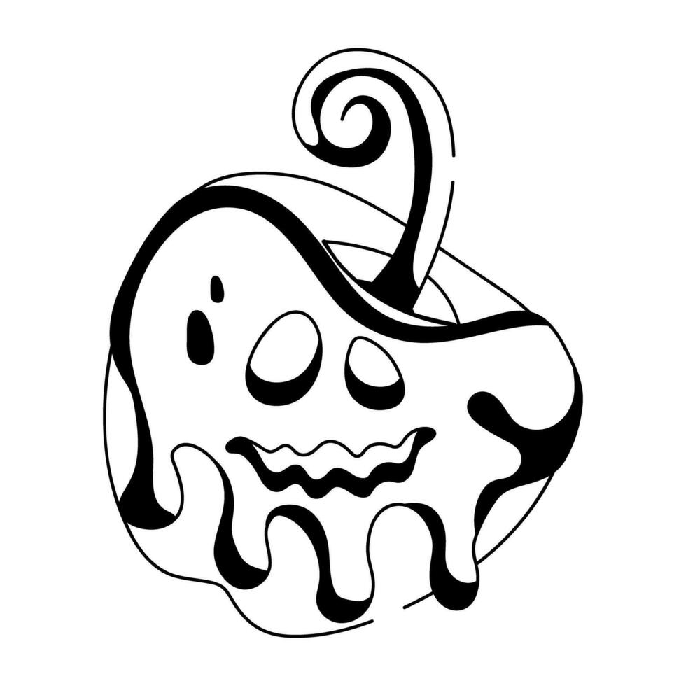 Trendy Spooky Apple vector