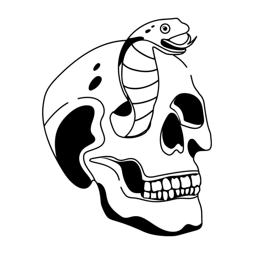 Trendy Snake Skull vector