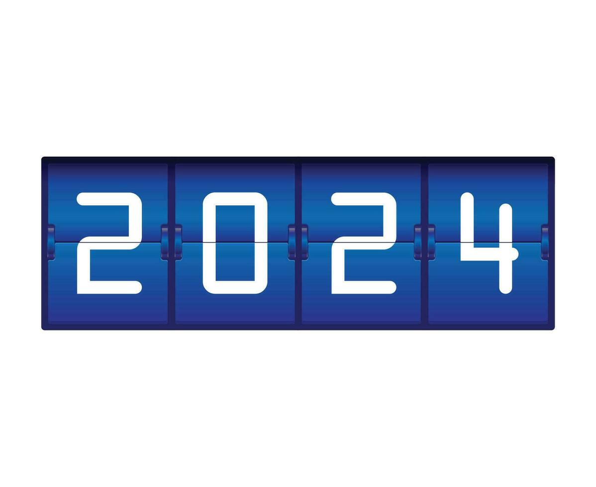 2024 contento nuevo año resumen mostrador azul y blanco gráfico diseño vector logo símbolo ilustración