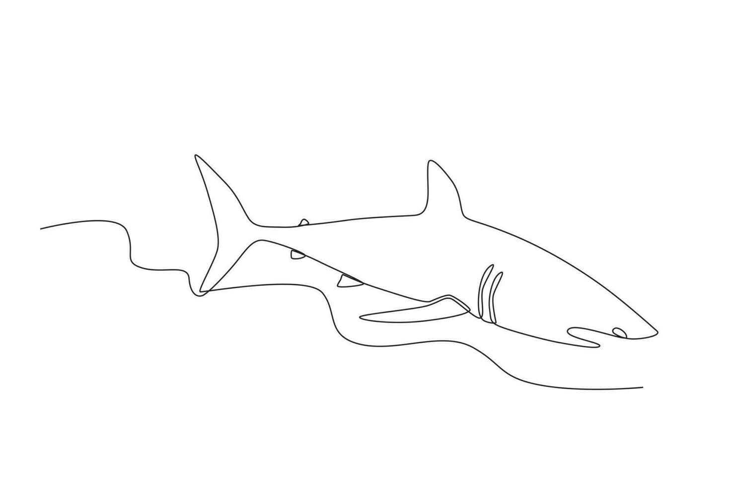 un tiburón nadando en el mar vector