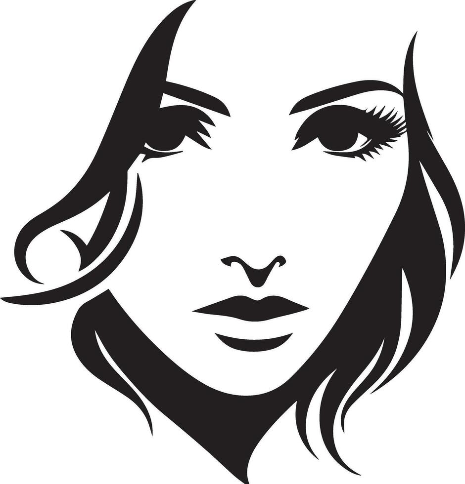 woman face vector silhouette illustration 11
