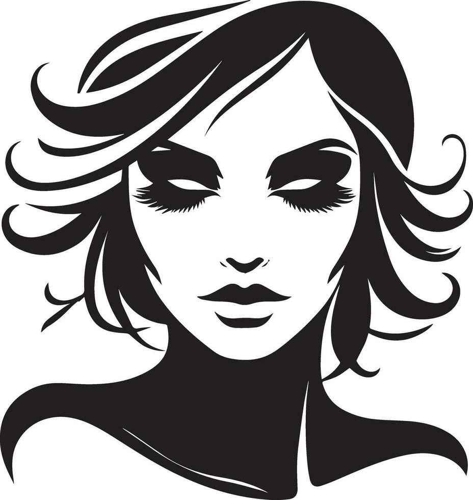 woman face vector silhouette illustration 3
