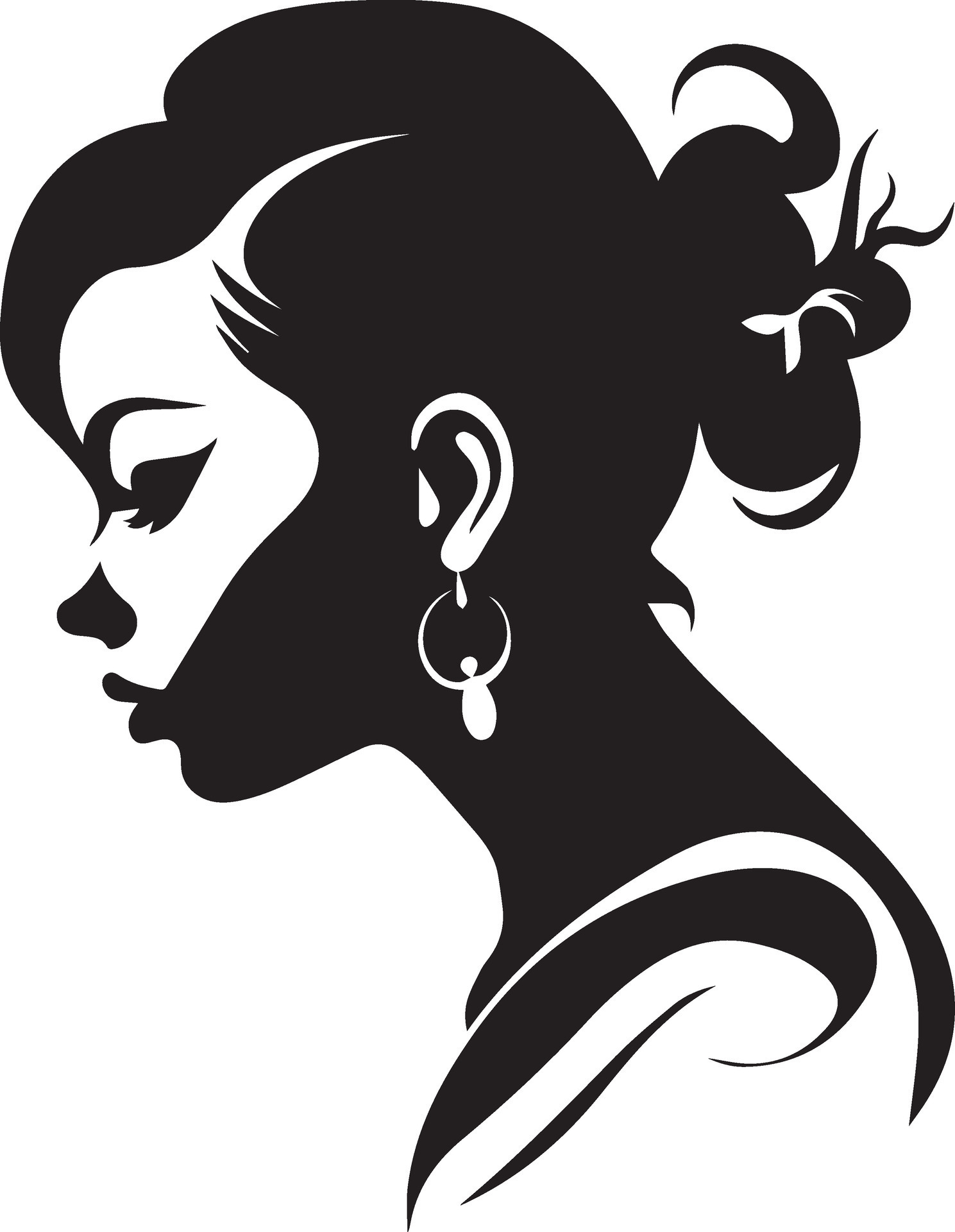 Beautiful Woman vector silhouette 10 35180804 Vector Art at Vecteezy