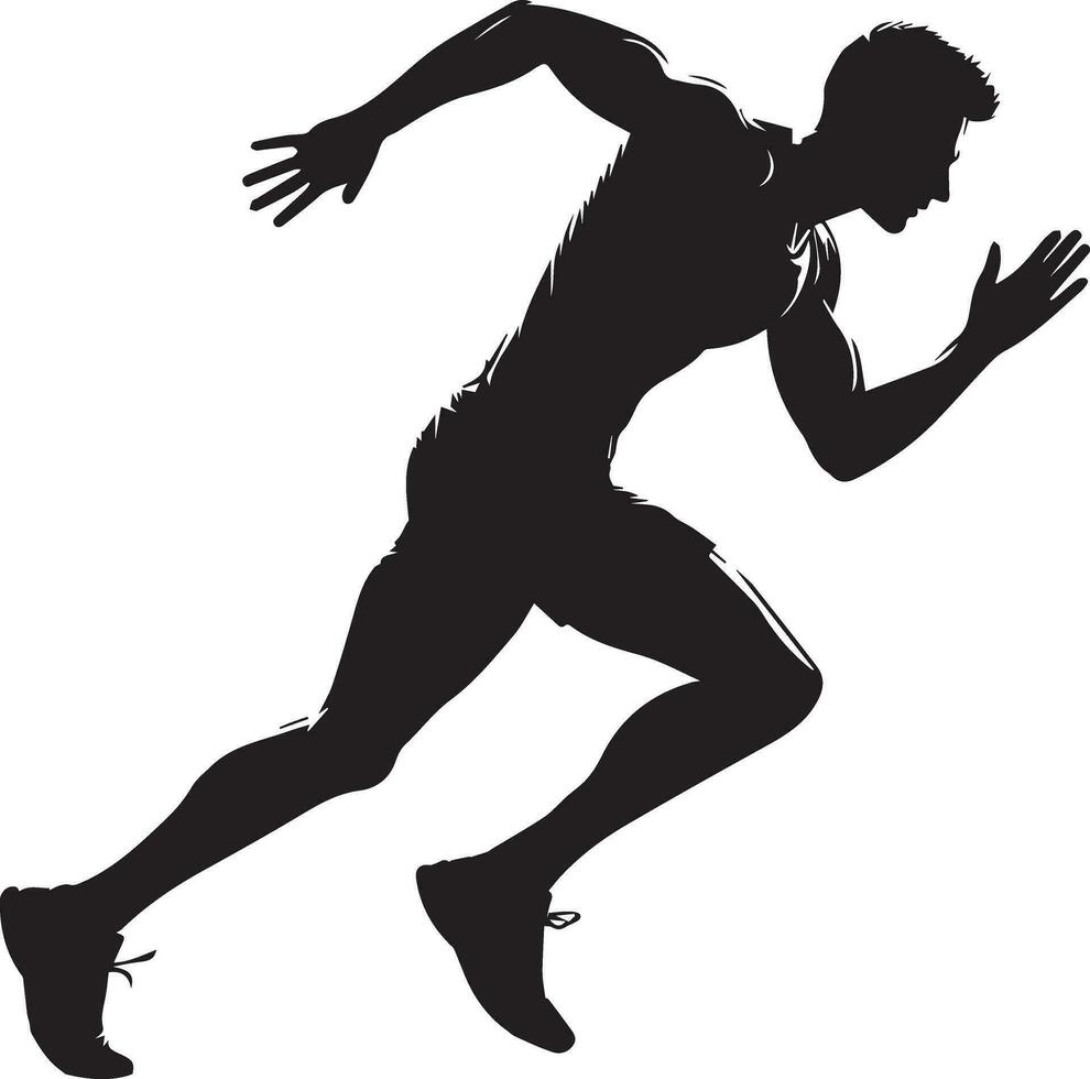 A man Run Vector silhouette fast