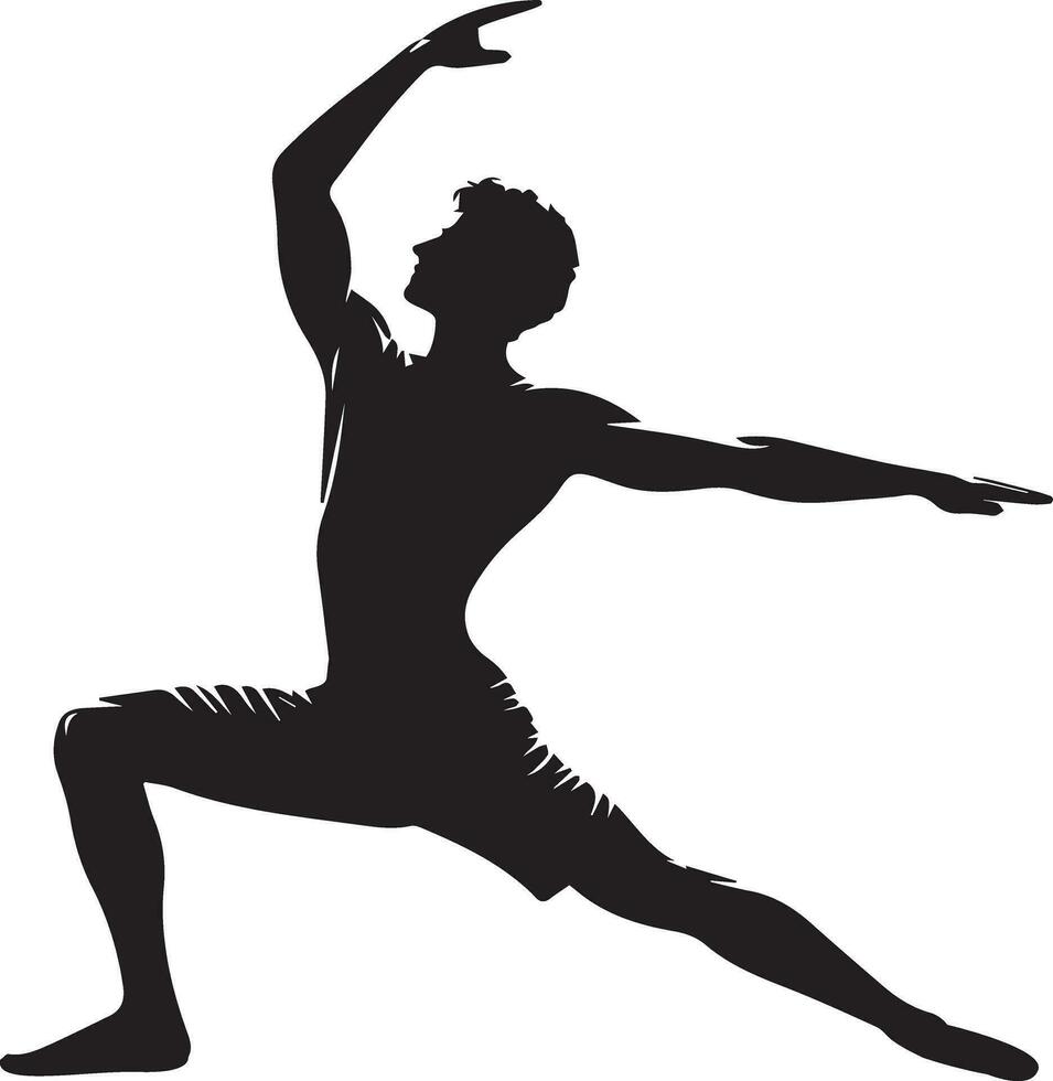 Yoga Warrior Pose vector silhouette illustration 16