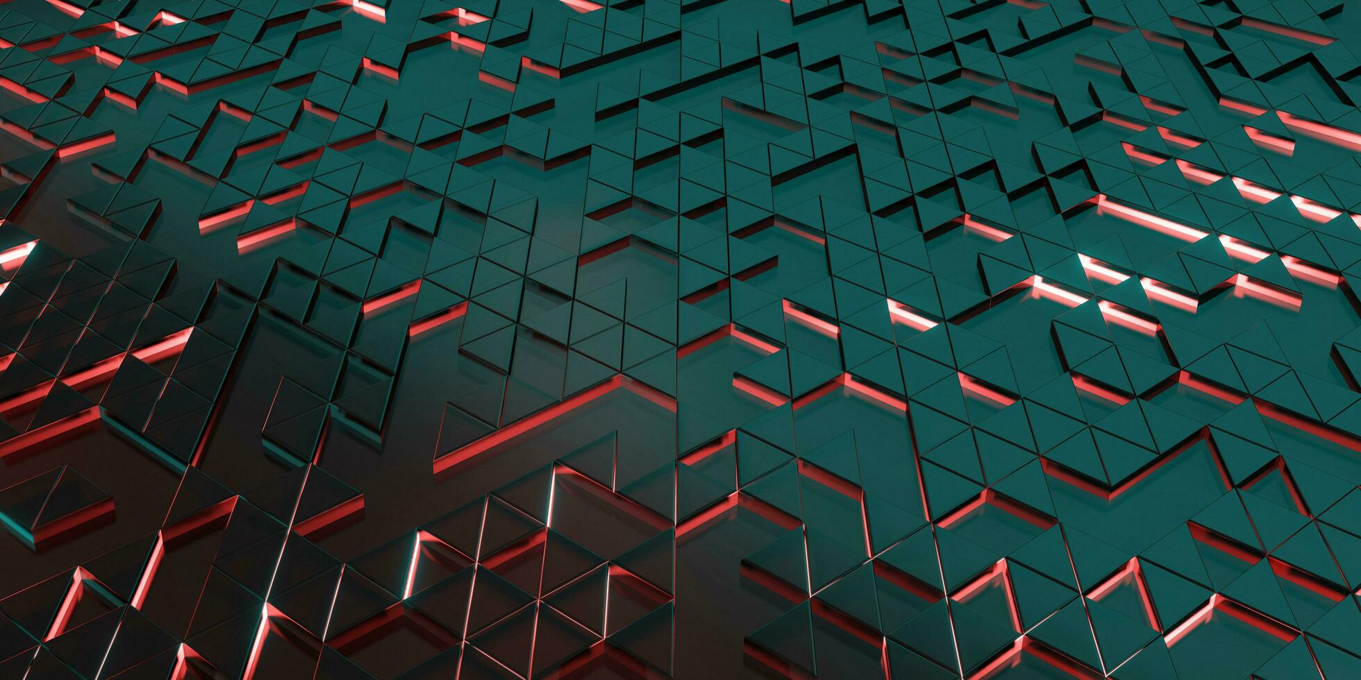 Complex structure glowing technology background geometric pixel triangle abstract 3d rendering photo