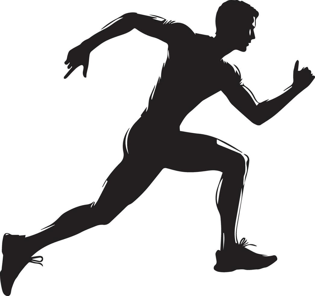 A man Run Vector silhouette fast 5