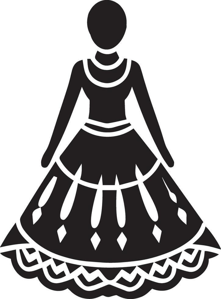 female lehenga icon vector 2