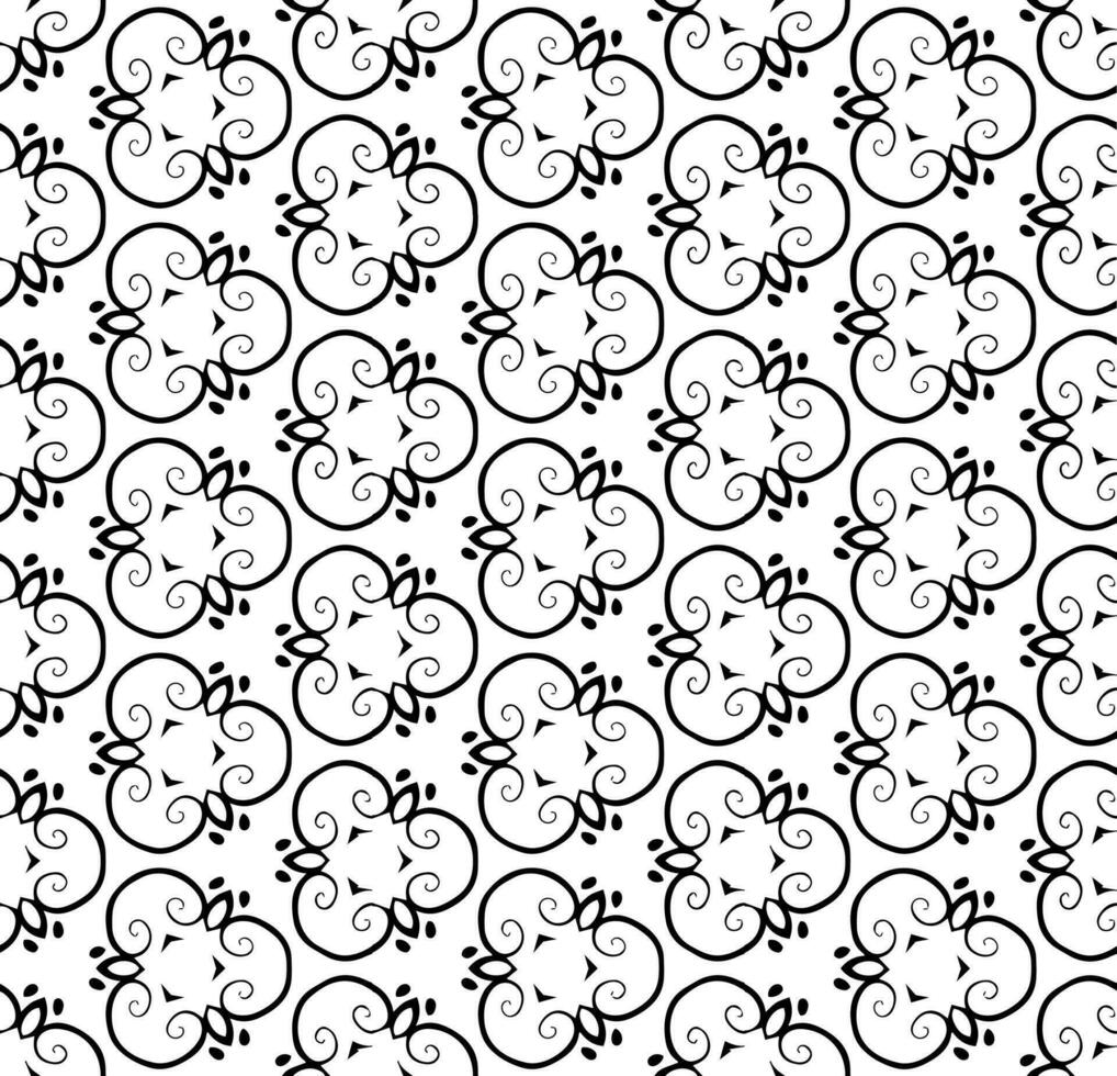 Black and white seamless abstract pattern. Background and backdrop. Grayscale ornamental design. Mosaic ornaments. Vector graphic illustration.