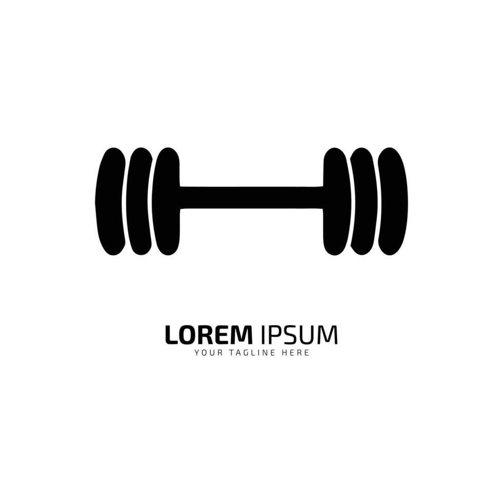 A logo of dumbbell vector icon design silhouette gym, fitness concept