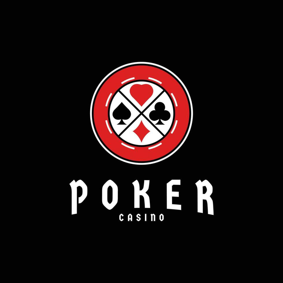 Gamble casino poker chip logo design ideas vector