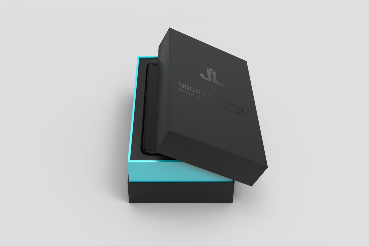 PSD realistic smartphone with box mockup