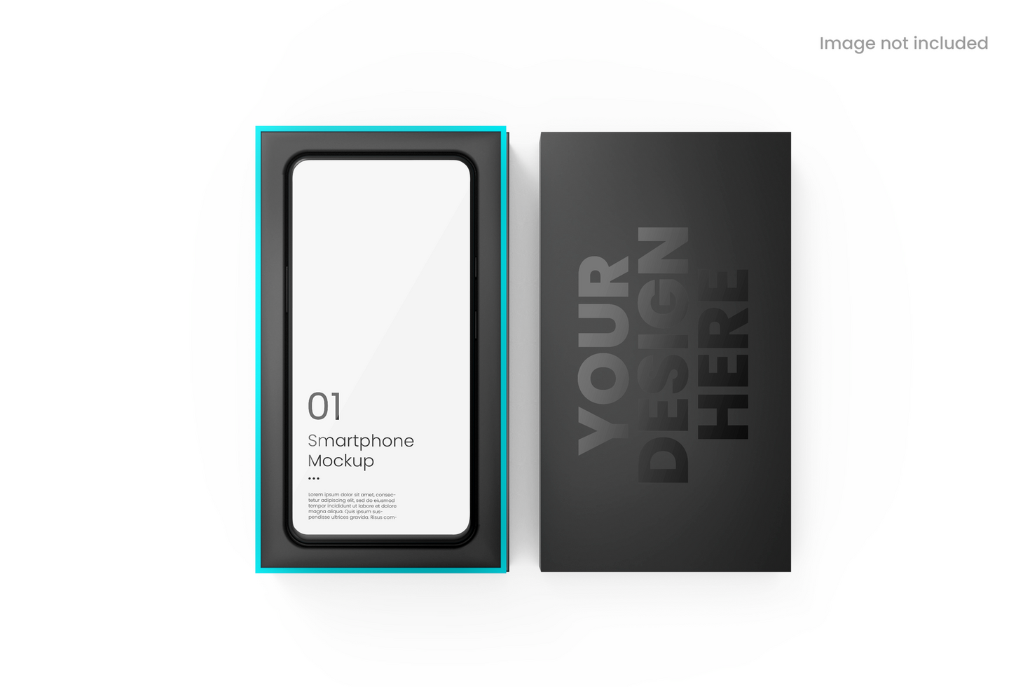 PSD realistic smartphone with box mockup