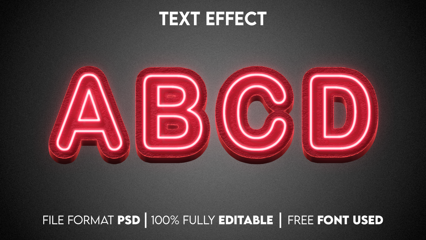 ABCD editable text effect psd