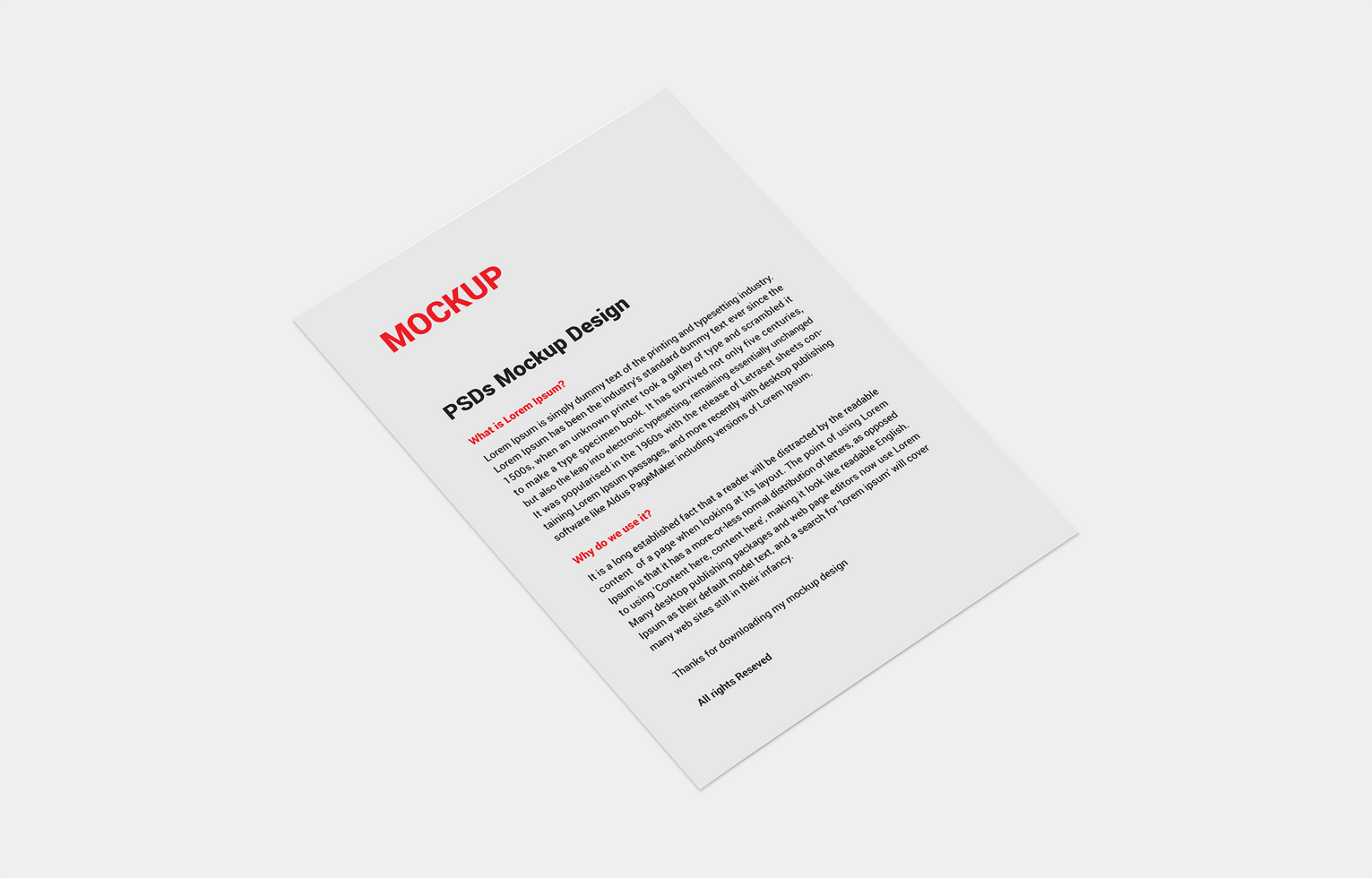 Professional Catalog, Letterhead, Flyer, Fax Cover, Invoice, Note Paper and menu free PSD mockup file for Presentation