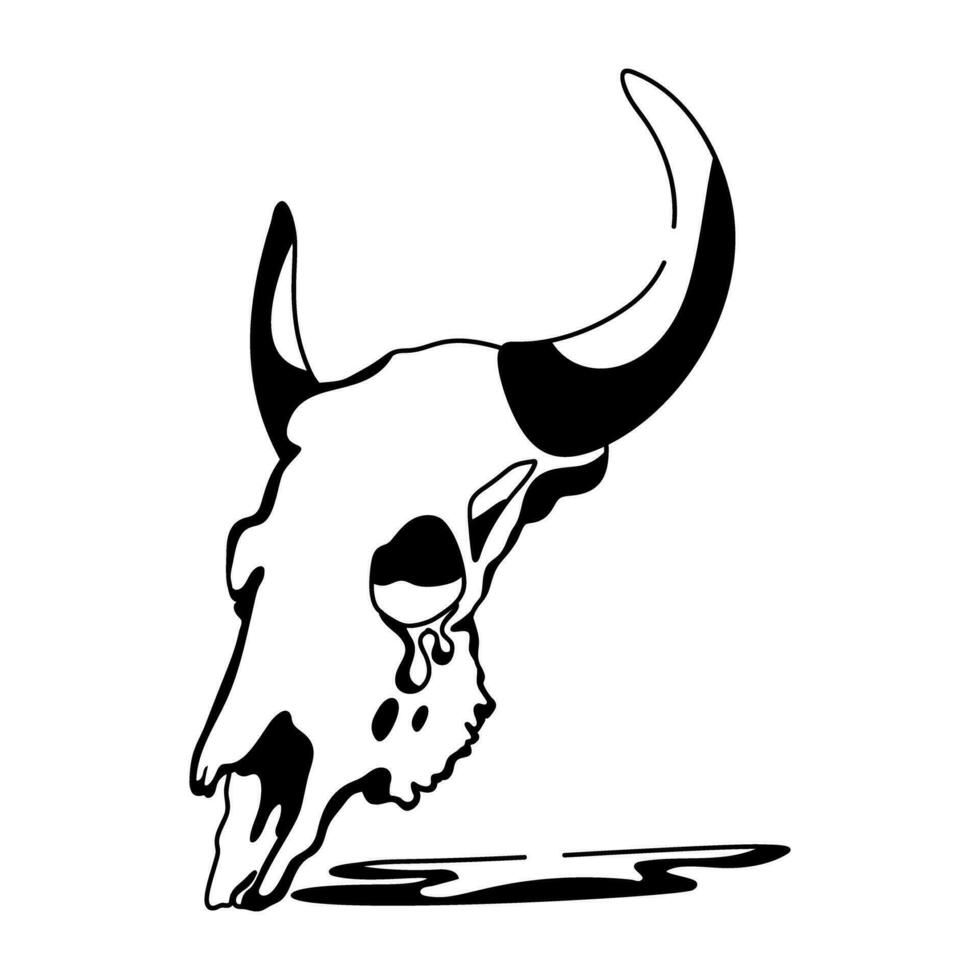 cráneo de vaca de moda vector