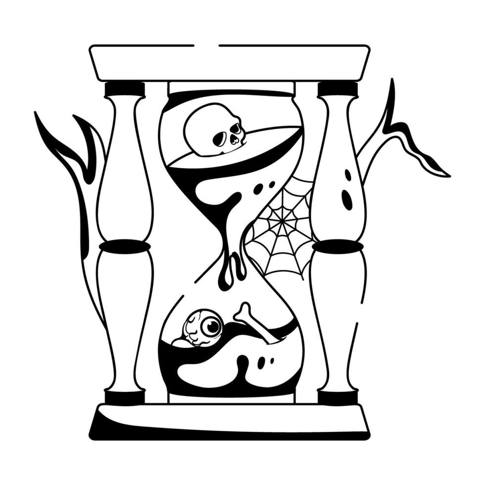 Trendy Halloween Hourglass vector