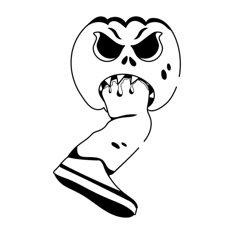 Trendy Pumpkin Bite vector