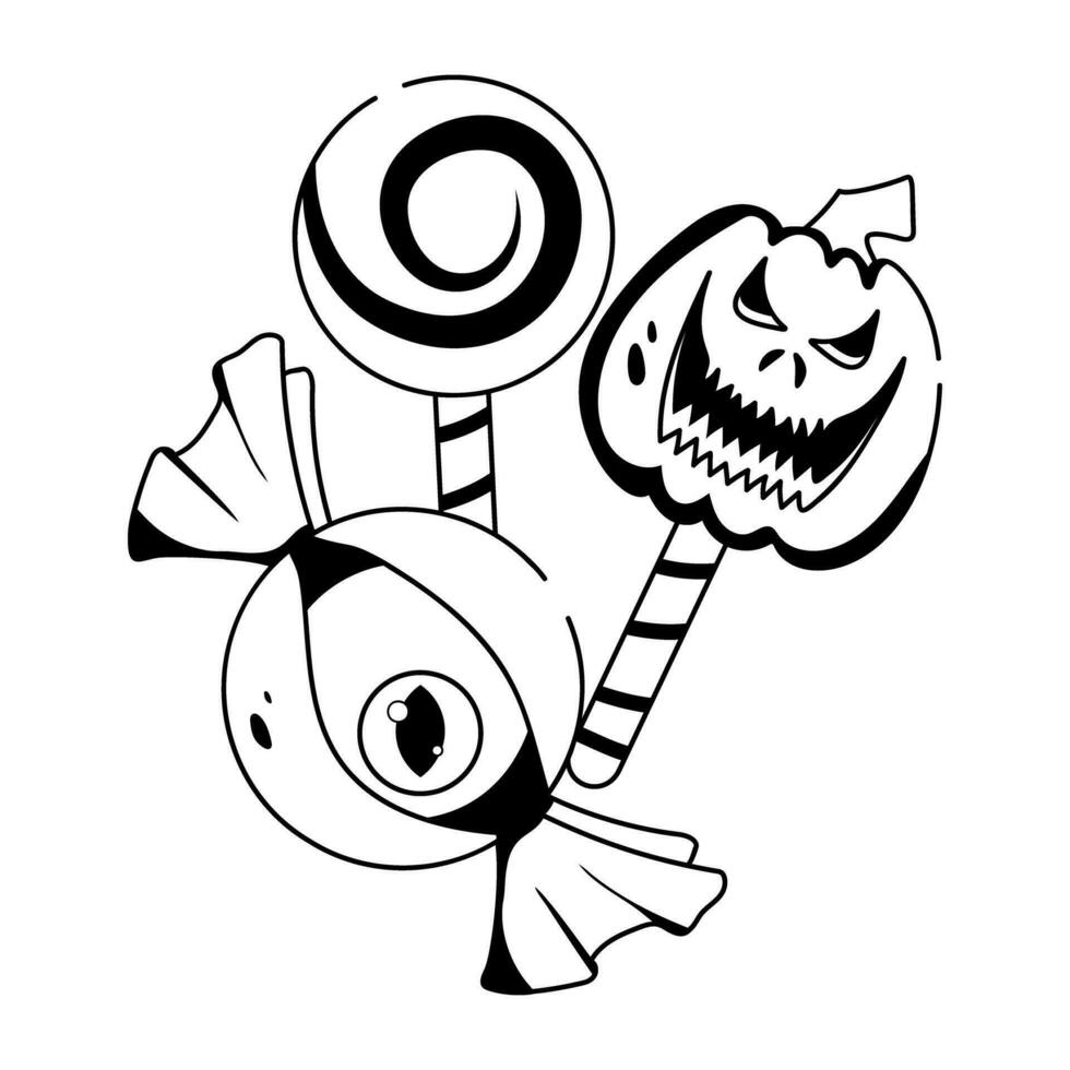 Trendy Halloween Sweets vector