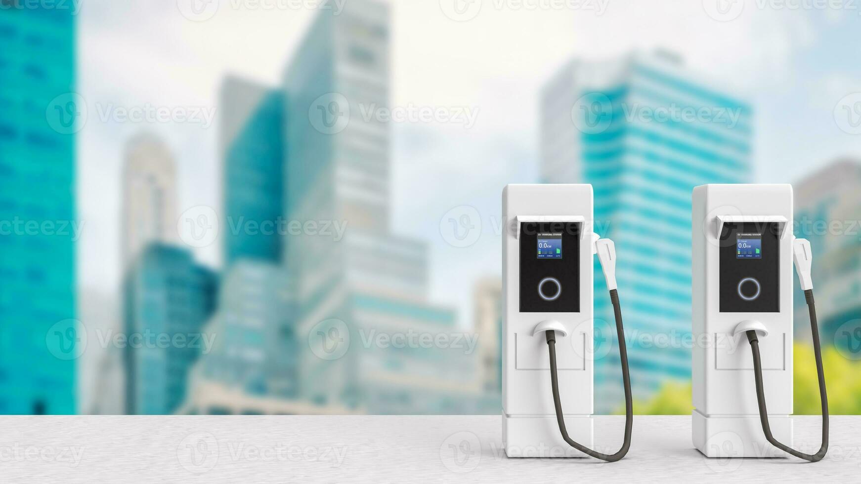 The EV station for technology or transport concept 3d rendering. photo