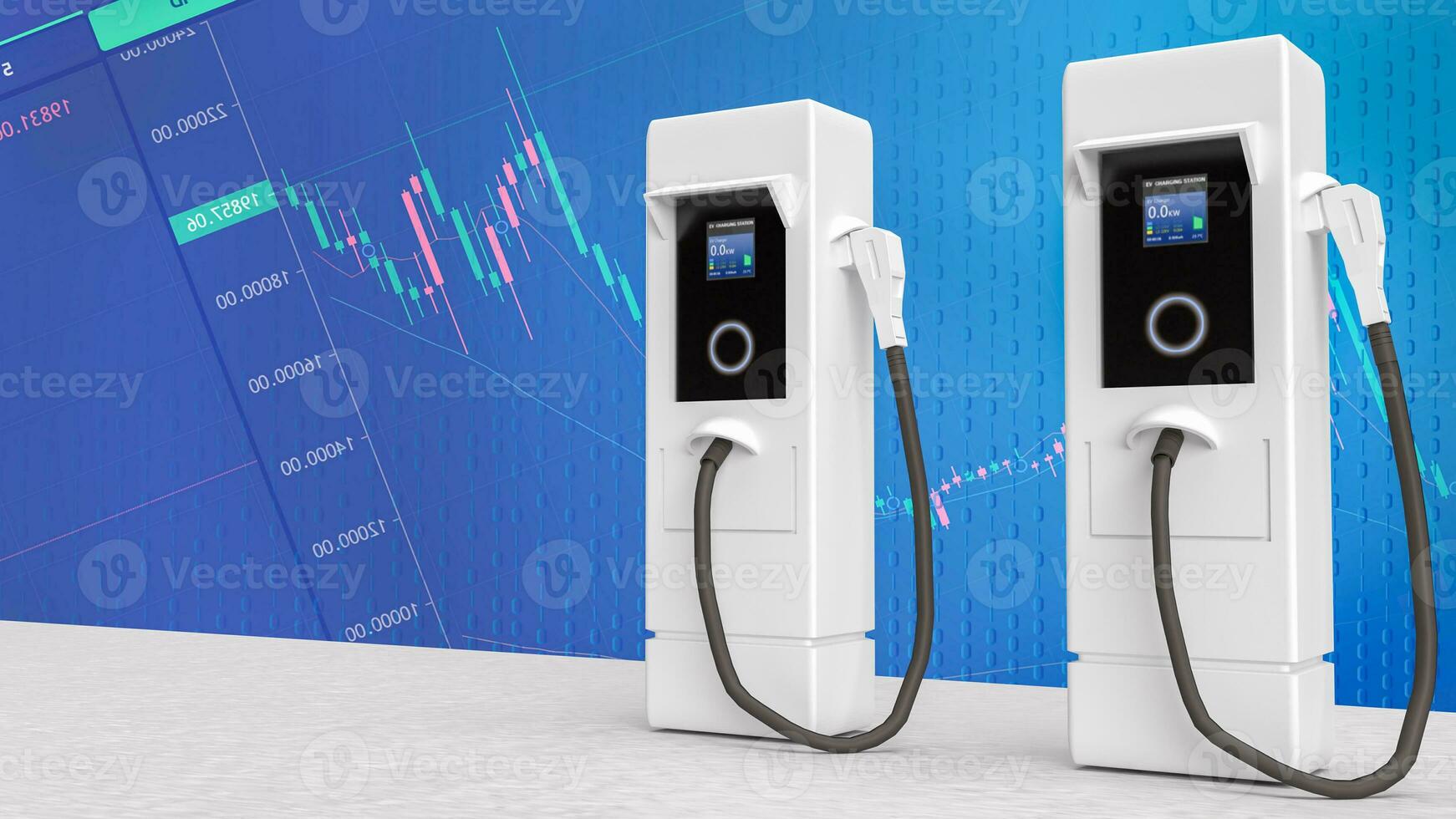 The EV station for technology or transport concept 3d rendering. photo
