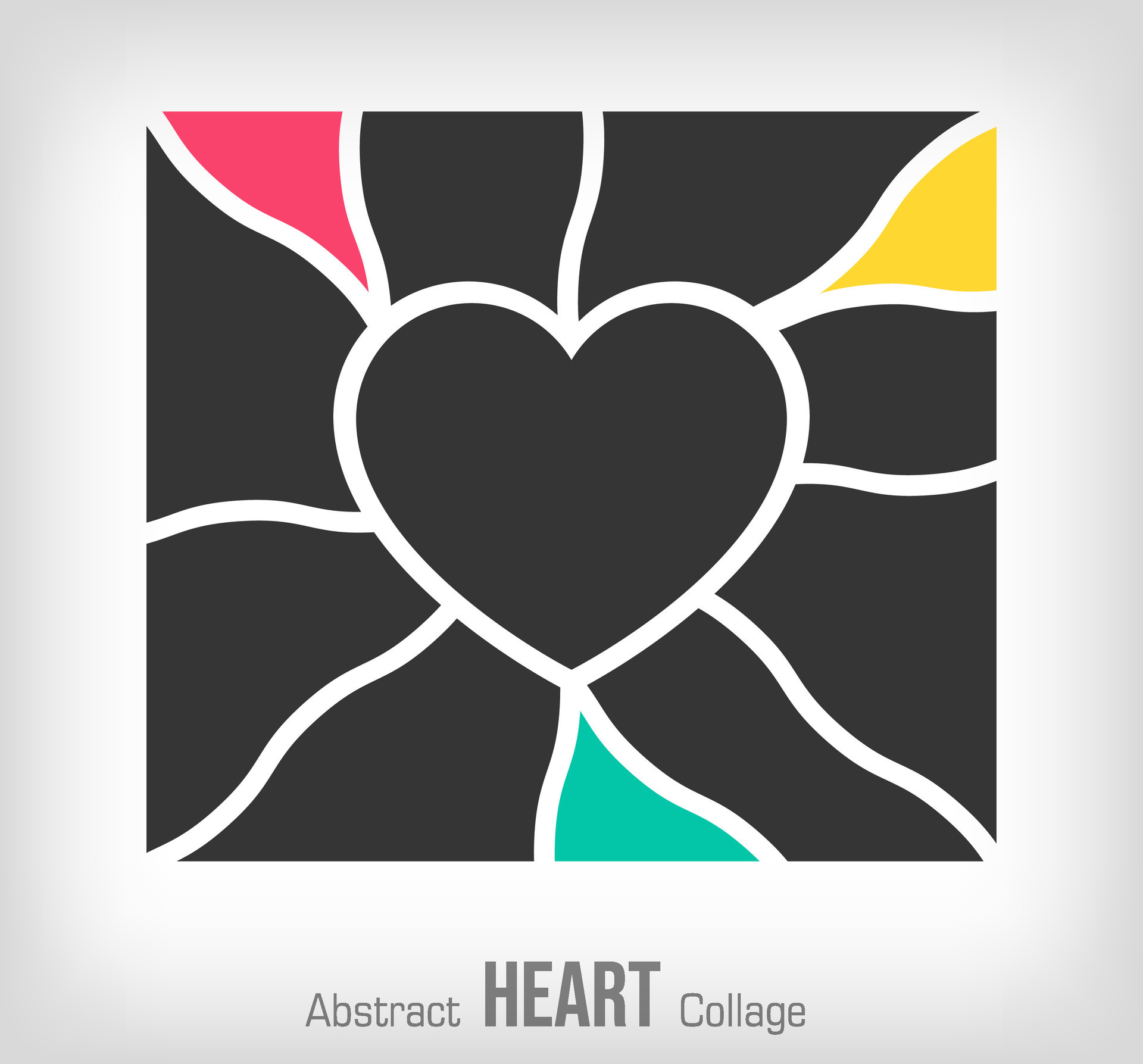 Heart collage abstract template Colorful Photo collage frames template