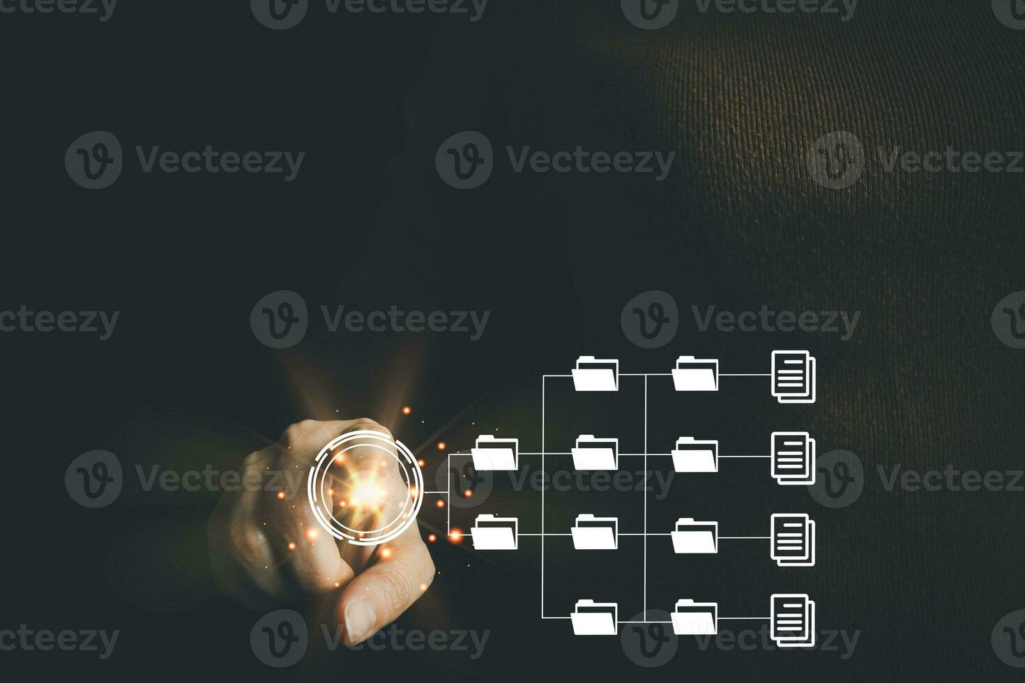 Officer manage files, Document Management System DMS, Online document database management, automated processes to manage system, ERP enterprise efficient, business technology. photo