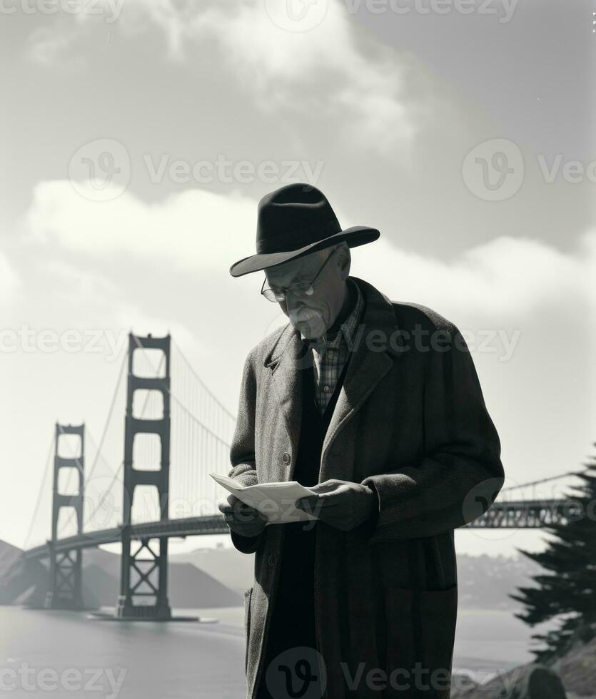 AI Generated Black old hat adult men portrait male serious dark white lifestyle mature beard person photo