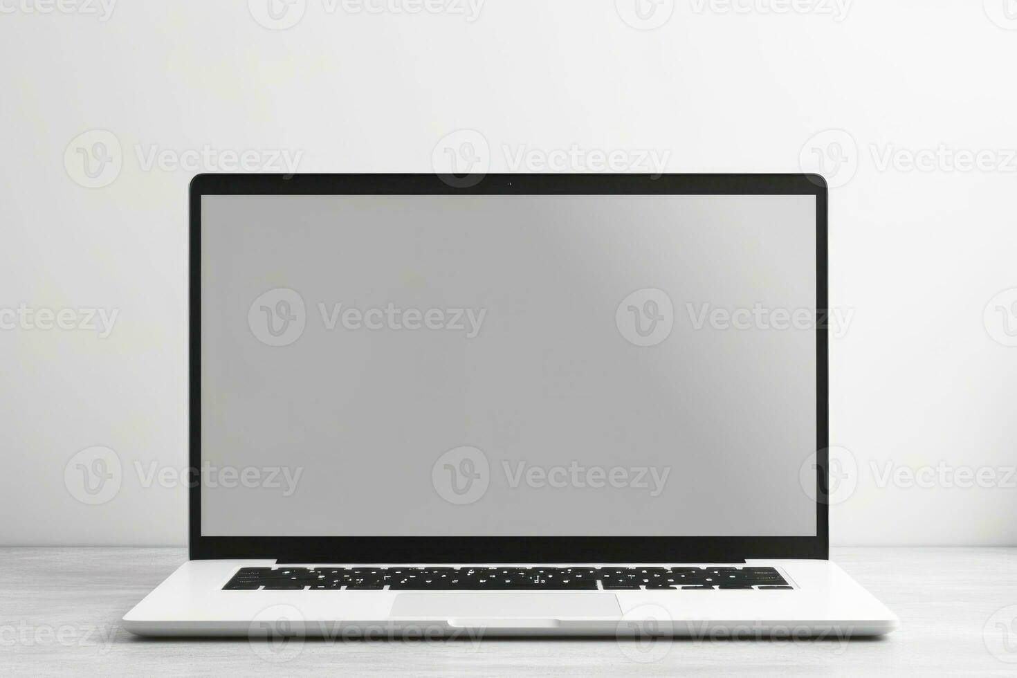AI Generated Modern white computer screen desktop notebook designer business desk office background photo