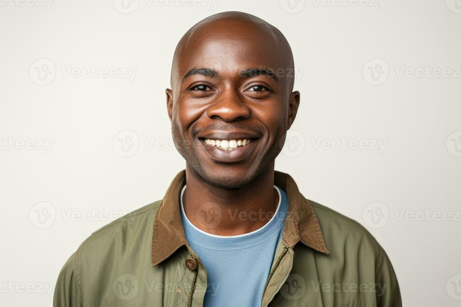 AI Generated Man guy model look white smile face portrait confidence african isolated handsome photo