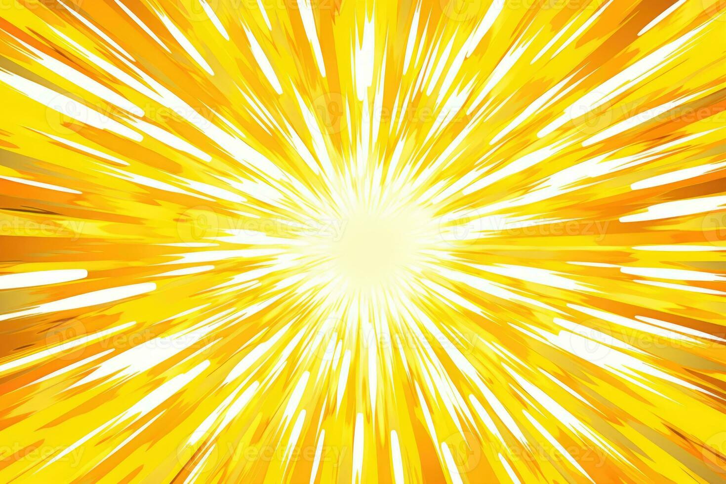 AI Generated Radial sun banner retro burst abstract bang background ray comic line space glow yellow photo