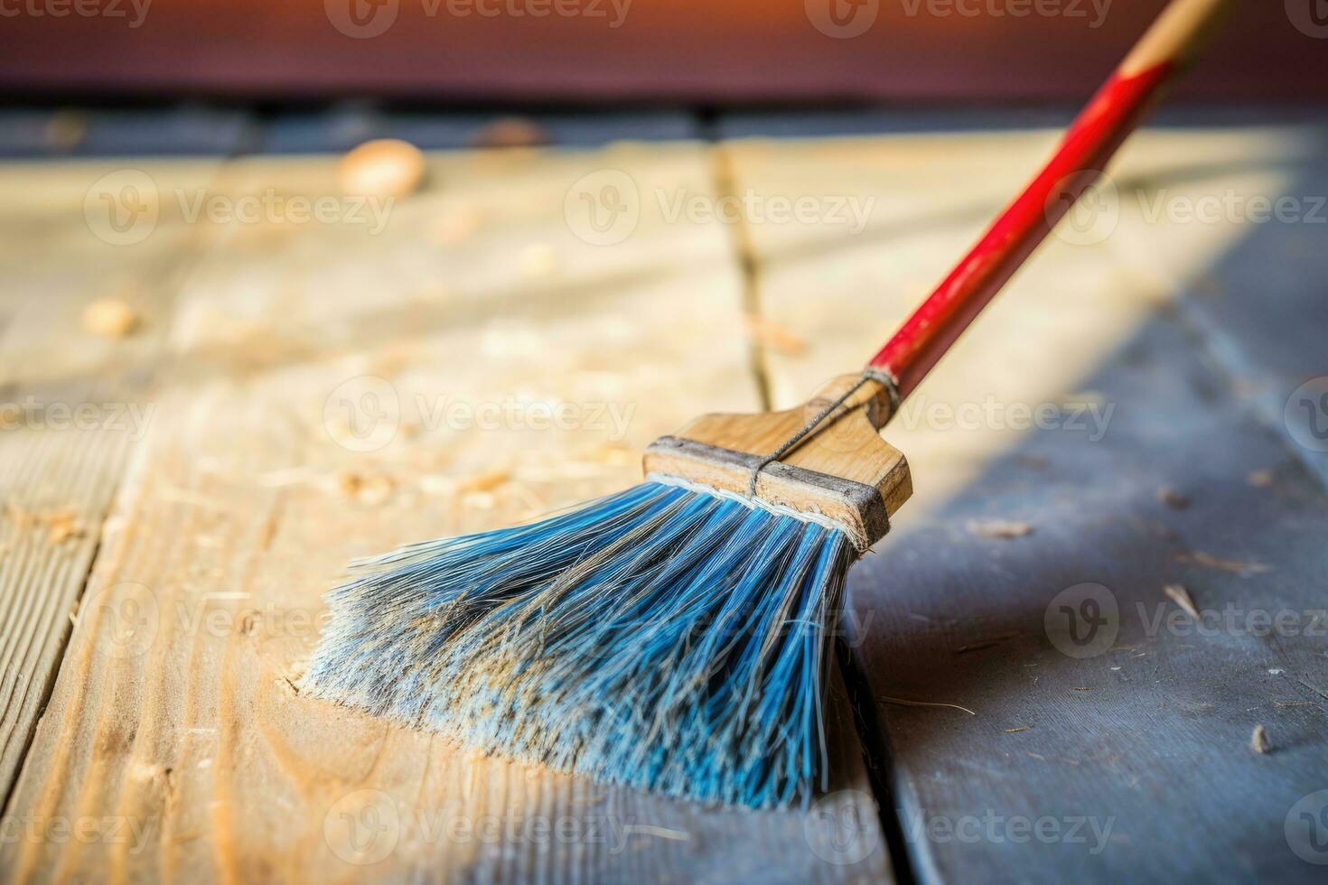 AI Generated Brush dirty cleaning background home cleaner dust dirt cleanup tool house wood broom photo