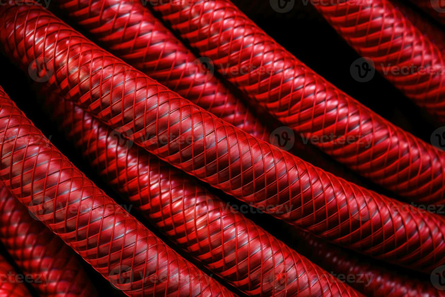 ai generado rojo texturizado fuerte cable detalle modelo industrial cable acero cerca hierro resumen foto