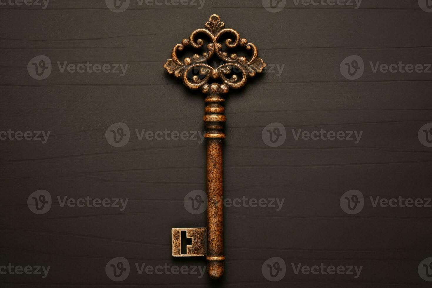 AI Generated Skeleton brown keys vintage ancient aged retro rusty background unlock concept brass photo
