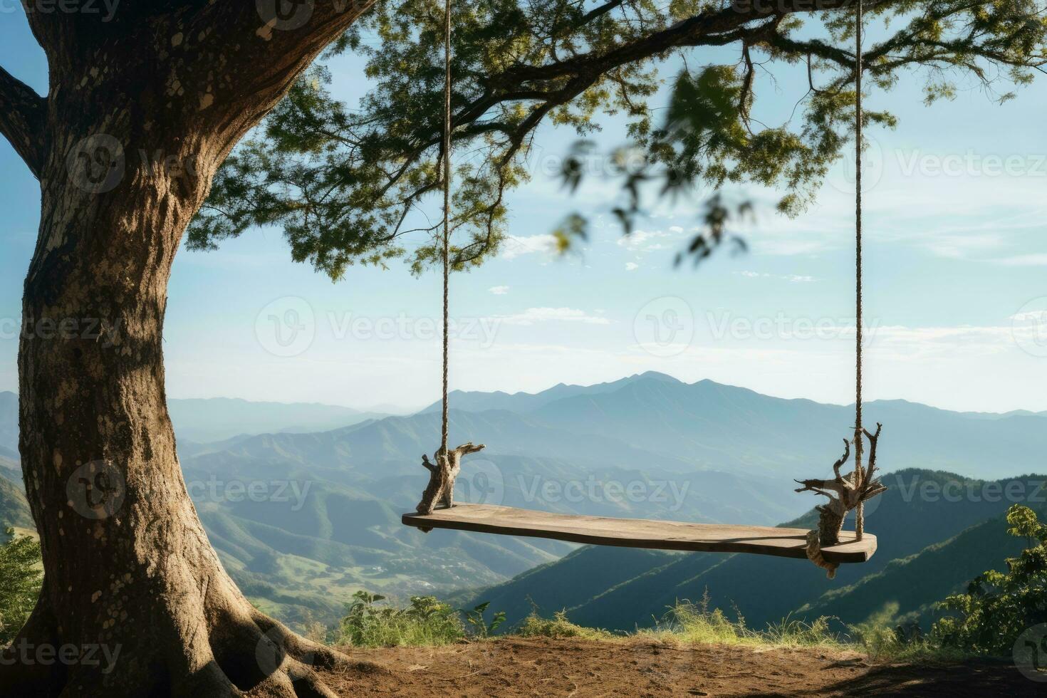 ai generado de madera paisaje árbol aventuras antecedentes naturaleza montaña del Ecuador cielo ver viaje foto