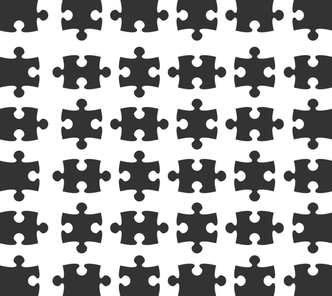 Set jigsaw puzzle part design elements silhouette vector
