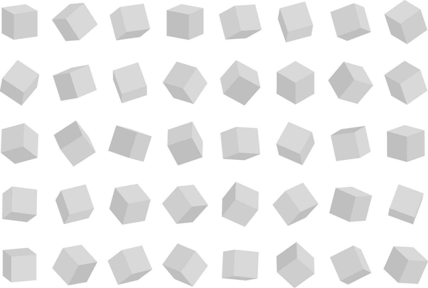 Set of white cubes. Vector illustration