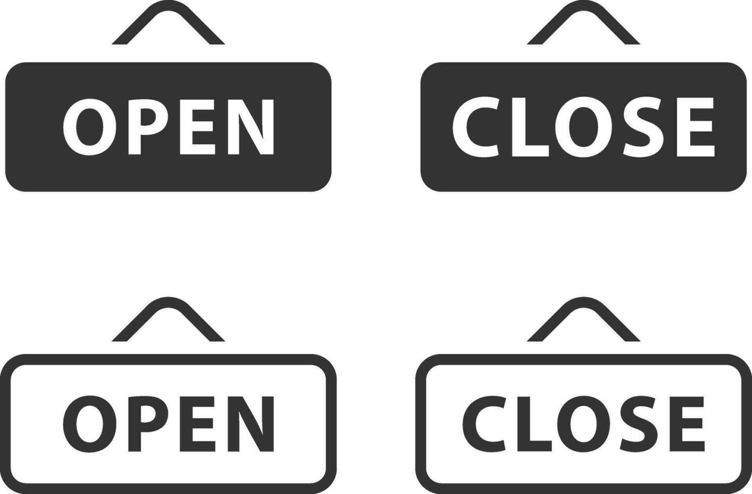 Set of close and open icon vector sign. Cancel symbol web design. Error, denied, avoid or wrong data button.