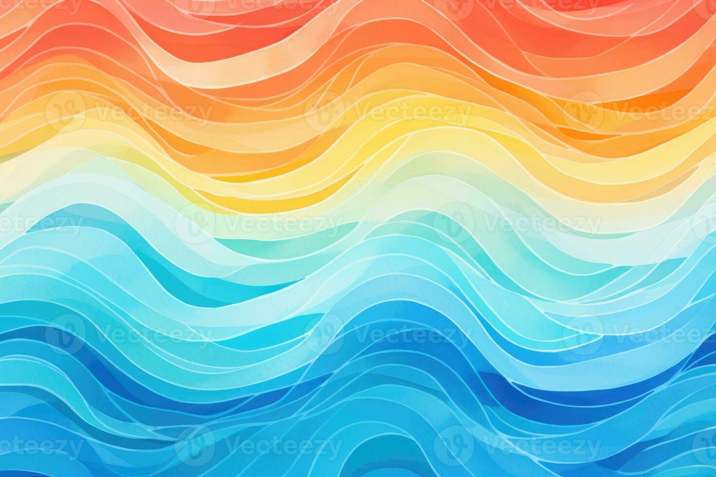 AI Generated Design yellow wave vibrant texture rainbow colored curve creativity shape bright modern photo