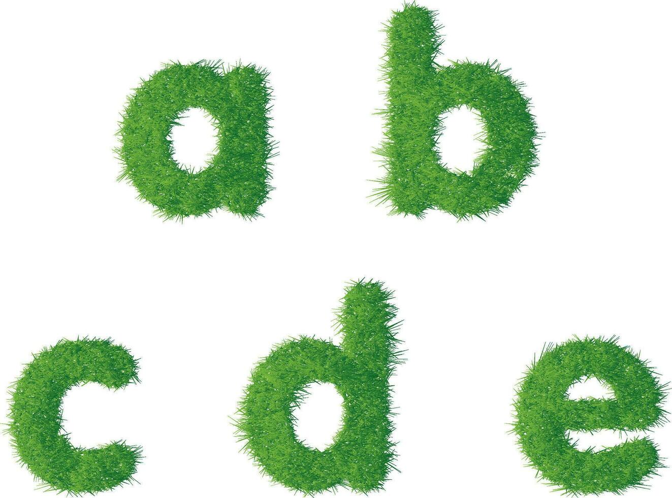 Small letter a b c d e texture green grass vector