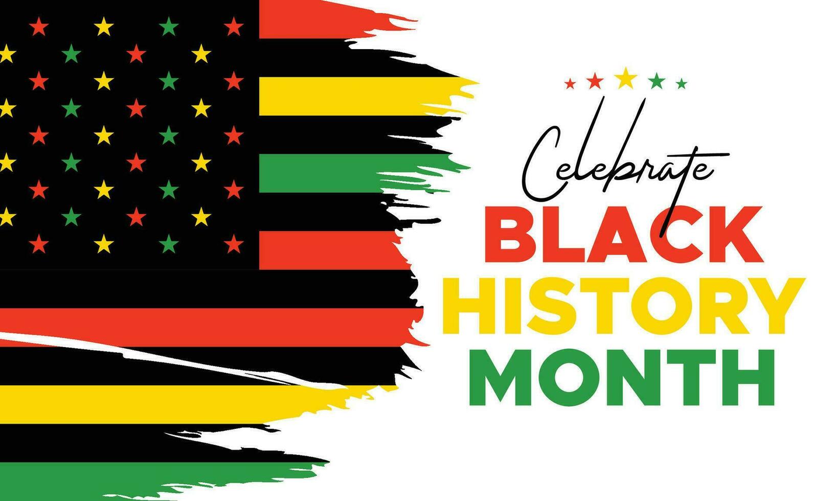 Black History Month celebrated. February national black history month African American vector illustration Template for background, banner, card, poster with text inscription